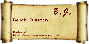 Bauch Jusztin névjegykártya